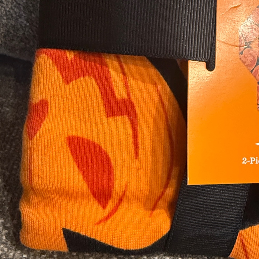Hyde and Eek! Kids Pumpkin Pajama Set - Black and Orange - Picture 2 of 3